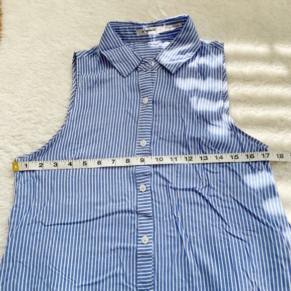 Mind Code NWOT Women's Sleeveless Stripes Tunic Shirt, Blue, Size S/L - Picture 6 of 11